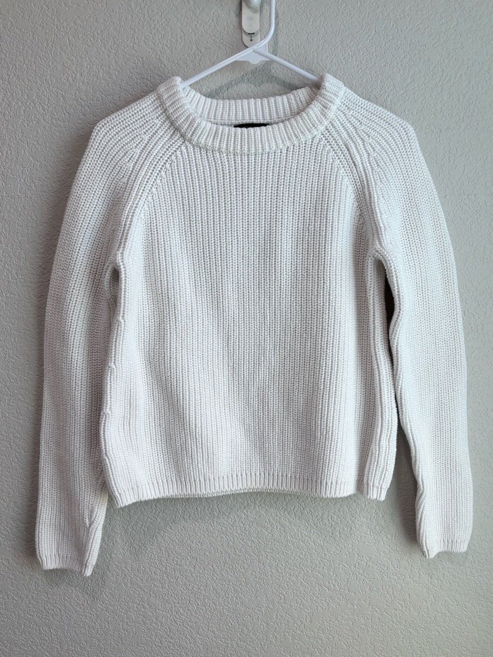 Quince Organic Cotton Fisherman Crew Sweater Ivory White Women’s Size Small